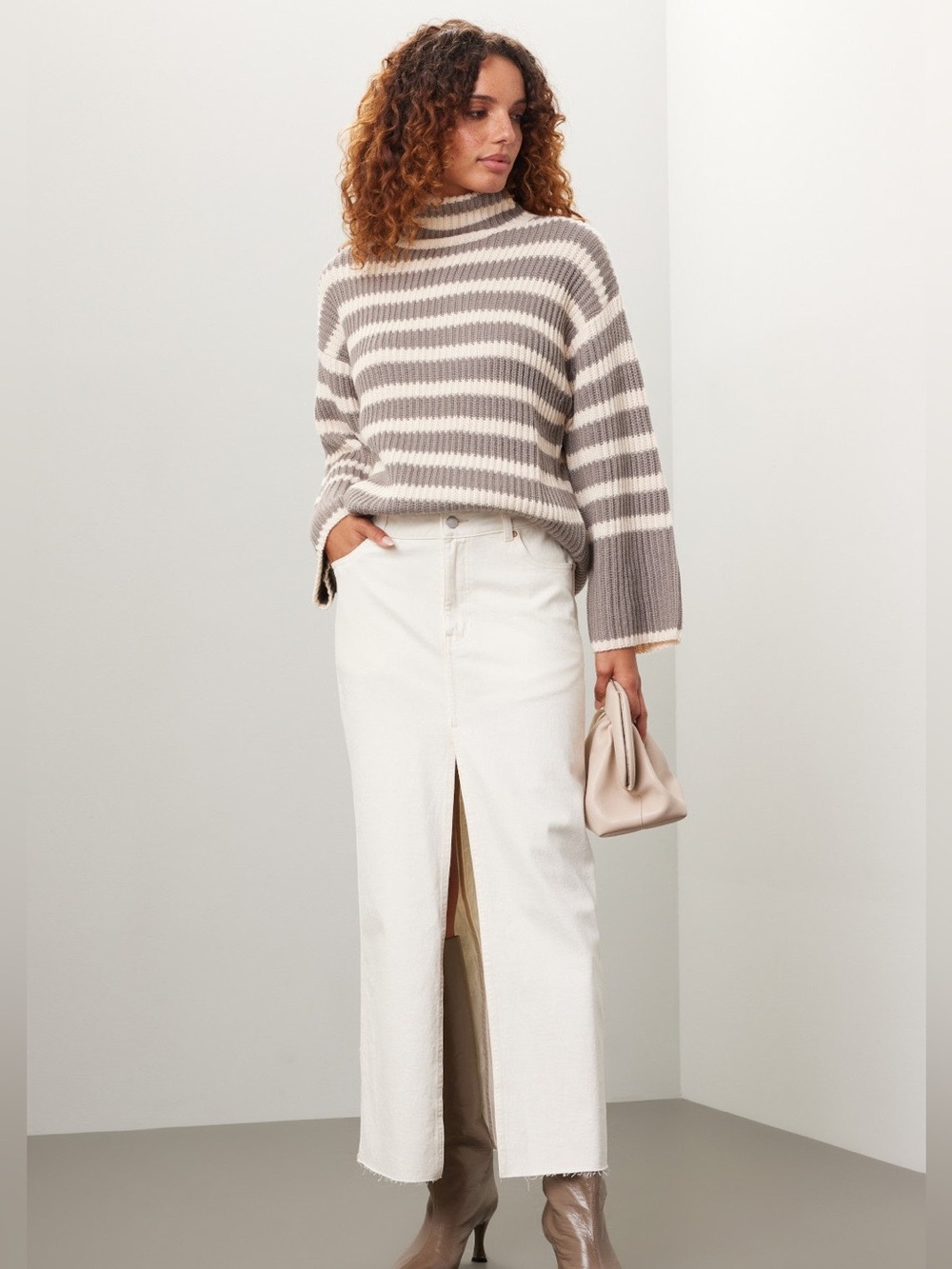 DL 1961 Asra White Maxi Skirt